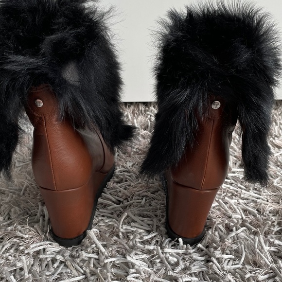 Taryn Rose Massima Fur Leather Boots Sz 8US❤️ - Picture 7 of 16